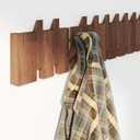 MYOYAY Wall Mounted Piano Coat Rack, Wood Coat Rack Wall Mount with 10 Hooks, Flip Down Wall Hook Rack for Entryway Coats Bags Hats Umbrella Art, Space Saving