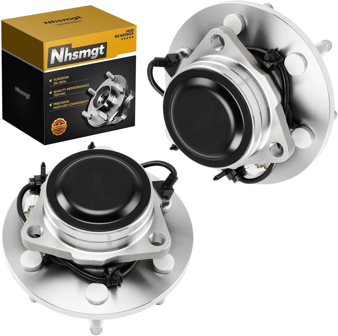 515054 Pair Front Wheel Bearing Hub Compatible with RWD 99-04 Silverado 1500 Sierra 1500, 00-06 Tahoe Suburban 1500 Yukon Escalade, 02-06 Avalanche 1500,Express Savana 1500 2500 6Lug w/ABS 2pcs