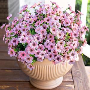 Artificial Flowers for Outdoor Indoor Garden Home Decoration, Faux Flower Daisy with Eucalyptus Leaves Fake Plants Greenery Boxwood Porch Patio, 12 Bundles (Pink)