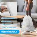 180 Counts Drawstring Small Trash Bags 2-4 Gallon, 4 Gallon Mini Trash Bag Extra Strong, Small Garbage Bags Unscented, Stretchy, Quick Cinch for Bathroom Bedroom Office,White