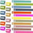 3 x Decorative Bulletin Board Borders Set - 12 Rolls 393.6 Ft Colorful Wave Shape Border Trim for Classroom, Office, School Decorations - Teacher Decor Borders for Bulletin Boards, Wall & Theme Supplies