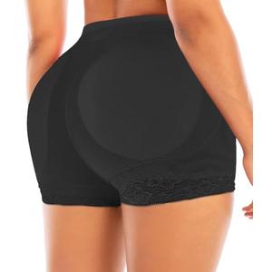 Vorcy Women Butt Pads Fake Butt Lifter Shapewear Padded Panties Hip Enhancer Pads Body (3XL, Black)