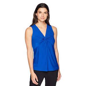 Bulotus  Women’s Sleeveless Twist V-Neck Blouse Xl
