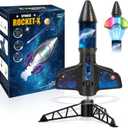 Rocket Launcher for Kids -200 Feet of Flight Altitude, Auto Electric Rocket Toys with Safe Parachute, Outdoor Summer Yard Toys Easter Birthday Gifts for Boys & Girls Age 6 7 9 10 12 8-13 Years Old (Universe)
