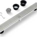 24 Inch Linear Shower Drain Brushed Recatngular Floor Drain,SUS304 Stainless Steel CUPC Certificate (24 inch)