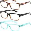 NORPERWIS Reading Glasses 5 Pairs Quality Readers Spring Hinge Glasses for Reading for Men and Women (5 Pack Mix Color -3, 3.50)