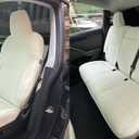 Motoptes Custom Fit Car Seat Covers Full Set for Tesla Model Y Juniper 2025 2026, Waterproof Nappa Leather Model Y Juniper Seat Cover, Automotive Seat Protectors Cushion Cover, White