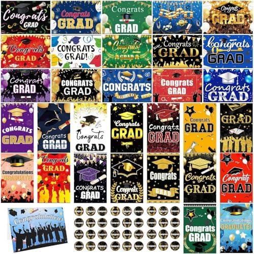 Pack of 3 Pack of 32 Bulk Graduation Cards Special Grad Card 2025, 4 x 6 Inch Congratulation Card Assortment Box with Envelopes and Stickers, Assorted Invitation Cards with Blank Inside - Perfect to Send Warm Grad Wishes to Friends, Teacher and Famil