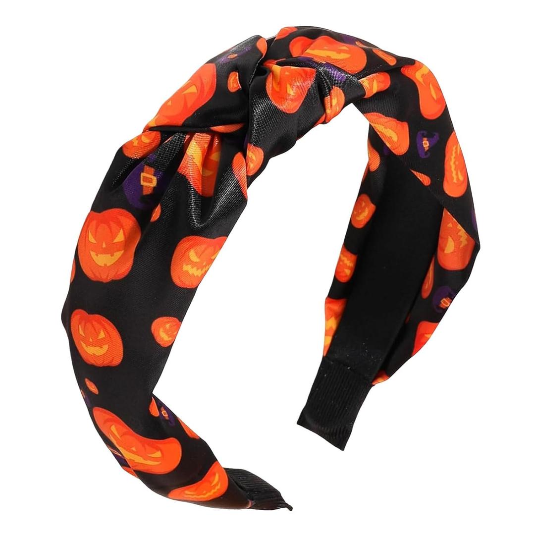 Halloween Headbands Pumpkin Hairband Knot Hair Hoop Adult Hair Accessories for Halloween Cosplay Thanksgiving Party Festival Supplies