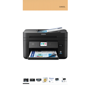 Epson Workforce WF-2960 Wireless All-in-One Printer with Scan, Copy, Fax, Auto Document Feeder, Automatic 2-Sided Printing, 2.4" Touchscreen Display, 150-Sheet Paper Tray and Ethernet,Black