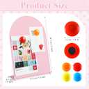 Shimeyao 2 Pcs Pink Magnetic Bulletin Board for Tabletops with 8 Magnets 12 x 8.5 Inch Memo Display Easel Stand for Home Office School Kitchen Table Supplies (Arched)