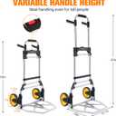 380 LB Capacity Folding Hand Truck Heavy Duty Foldable Dolly Cart with Wheels, Aluminum Collapsible Hand Cart Portable Trolley Dolley with Telescoping Handle for Moving Use Gorpuire