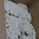 Adyrescia Chunky Knit Blanket Throw | 100% Hand Knit with Jumbo Chenille Yarn (50"x60", Cream White)