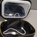 Mini Makeup Bag with Led Mirror, Small Travel Make up Bag 3 Light Modes Adjustable Brightness, for Women Organizer Cosmetic Bag, Portable Travel Train Toiletry Bag, for Pool Parties Work Touch-Ups (Black)