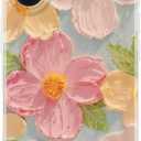 Cute Case for iPhone 16 Plus, Colorful Retro Oil Painting Printed Flowers iPhone 16 Plus Phone Case, Girly Aesthetic Floral Pattern Soft TPU Shockproof Protective Cover for Girls Women
