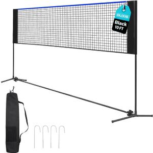 OLIXIS Portable Badminton Net, 2-5 FT Height Adjustable Volleyball Net, Badminton Net with Carry Bag, Volleyball Net, Pickball Net, Backyard Game Indoor Outdoor Use