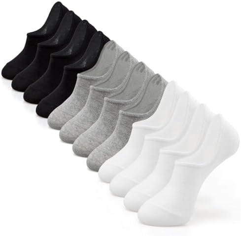 IDEGG No Show Socks Men Low Cut Ankle Short Socks for Men Casual Athletic Socks with Non-Slip Grip