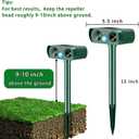 2 Pack Solar Animal Repeller with Motion Detection Ultrasonic Outdoor Deer Repellent Device for Patio Garden Yard Waterproof Animal Repellent Deterrent to Repel Cat Squirrel Rabbit Dog Raccoon Skunk