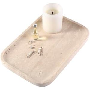 Marble Vanity Tray for Dresser Organizer, Travertine Bathroom Tray Countertop, Beige Decorative Serving Trays, Kitchen Sink Storage, Jewelry & Perfume Holder (Travertino Romano) Marble Vanity Tray for Dresser Organizer, Travertine Bathroom Tray Countertop, Beige Decorative Serving Trays, Kitchen Sink Storage, Jewelry & Perfume Holder (Travertino Romano)