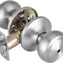 Brushed Nickel Door Knobs Interior, Coastal Style Door knob, Bath and Bedroom Door Knob with Lock