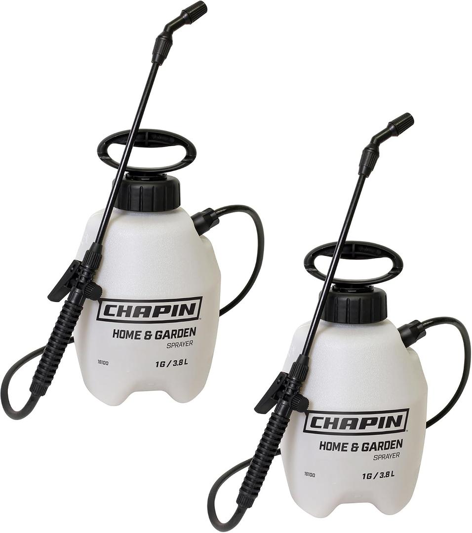 Chapin 16109 Pump Sprayer, 1Gallon, Lawn & Garden, Translucent Poly Tank, Adjustable Cone Nozzle, Ergonomic Handle & inTank Filter for Herbicides, Pesticides, Fertilizers & Cleaning Tasks, 2 Pack