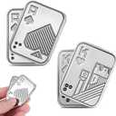 2 Pcs Metal Poker Fidget Slider,Magnetic EDC Fidget Toys,Stress Relief Poker Push Card,Cool Metal Fidget Toy Manually Rotate Toys,Office Tabletop Decompression Toys for Adults Teens Men