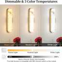 Modern LED Wall Sconce, 19.7" Alabaster Wall Light with 3 Color Gold 4Pcs, 20in-4pack