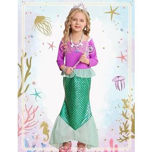 Princess Dress Up Mermaid Costume Little Girls Mermaid Dress Halloween Cosplay Costumes Size 140