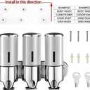 3 in 1 Chamber Wall Mounted Bathroom Shower Pump Dispenser and Organizer-Holds Shampoo, Soap, Conditioner, Shower Gel, for Bathroom Kitchen Hotel (Silver)