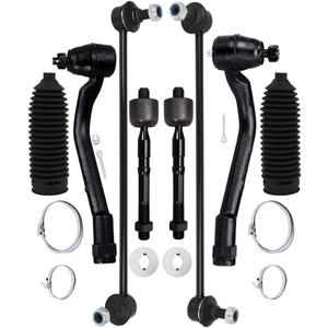 Front Inner Outer Tie Rod End w/Steering Boot fit 2011-2012 for Hyundai Sonata for Kia Optima, Suspension Kit with Sway Bar Link - 8pc Set