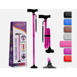 Foldable Walking Cane for Men Women Adjustable Collapsible with Pivot Tip