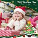 3Ft DIY Felt Christmas Tree for Kids, 29pcs Detachable Ornaments Toddler Wall Hanging Christmas Tree with String Light (Batteries not Included) (Small, Three Layers of Snow Edge)