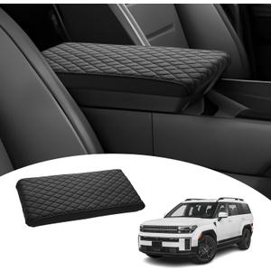 Shademax Custom for 2024 2025 2026 Hyundai Santa Fe Center Console Cover Armrest Cover Santa Fe Hybrid Accessories Arm Rest Cushion Pad Leather Middle Console Cover Armrest Seat Box Protector