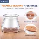 32 Pcs VIUME Chair Leg Floor Protectors for Hardwood Floors Silicone Covers to Protect Wood Tile Floors Scratches Felt Pads Furniture Leg Caps Reduce Noise (Fit:1.3"-2")