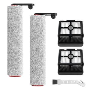 Fixbetter Replacement Brush Roller and HEPA Filter for Dreame H12 Pro, H12 Dual, G10 Pro Cordless Wet and Dry Vacuum Cleaner Accessories, 2 Brushes + 2 HEPA Filters + 1 Cleaning Brush