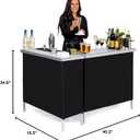 GoBar Portable Double Bar Table Set - Mobile Bartender Station for Events - Includes Carrying Case - Standard or LED
