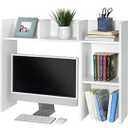 GlossyEnd Sturdy and Elegant Wood Dorm Desk Bookshelf Organizer, Office Desk Bookshelf Holder, Desktop Bookshelf Storage, Desk Book Organizer, Collage Dorm Desk Bookshelf, White