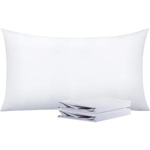 NTBAY King Pillowcase Set - 2 Pack Brushed Microfiber 20x36 Pillowcases - Soft, Wrinkle-Free, Fade-Resistant, Stain-Resistant, White Pillowcases with Envelope Closure - 20x36 Inches, White