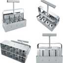 Soil Blocker with A Seedling Tray 8 Cell 2 Inch Soil Block Maker Handheld Block Maker with 3 Sizes Seed Pins Garden Blocking Tools for Seedings, Cuttings, Greenhouses (EXP 02/04/26)