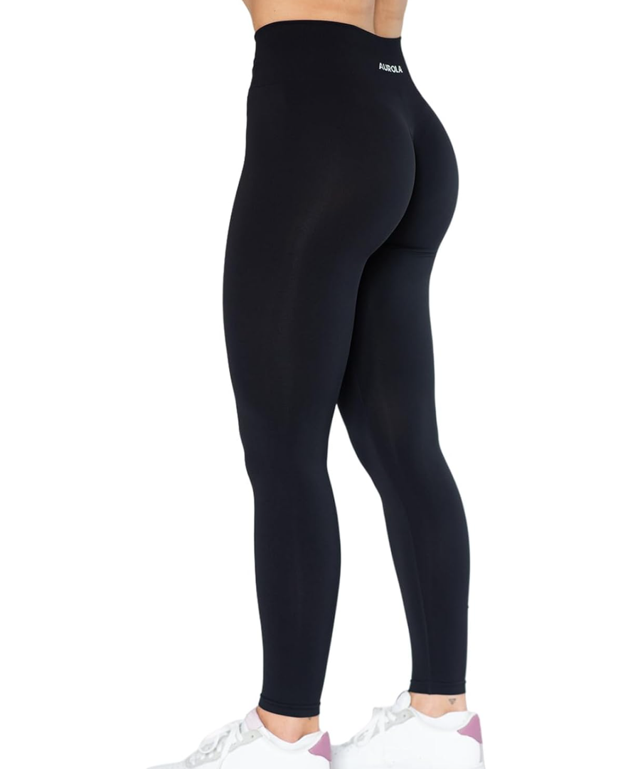 AUROLA Dream Collection Workout Leggings for Women High Waist Seamless Scrunch Athletic Running Gym Fitness Active Pants, L
