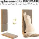 FUKUMARU 2 Packs Replacement Cat Scratcher, Reversible Replacement Refills Cat Scratch Boards for L Shaped Scratching Pad 26.8 Inch ST01