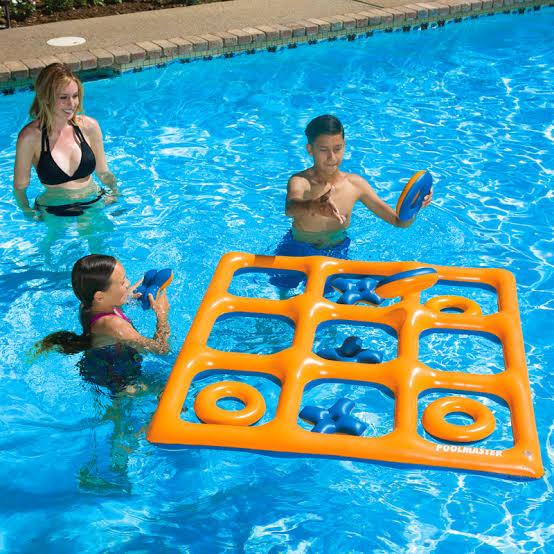 TicTac Shot Pool Toys Games Set- Tic Tac Toe Inflatable Pool Toy 