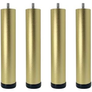 Yuqim 4 Pack Adjustable Furniture Legs Replacement M8 Thread Metal Furniture Legs 8 Inch Couch Legs Replacement Legs for Bed, Sofa, Cabinet(Gold, 7.7-8.03 Inch)