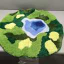 Yinhua Moss Bathroom Rugs, Ultra Thick Green Bath Mat Non Slip Washable Long Bathroom Runner Rug, Nature Absorbent Bath Mats Quick Dry Shaggy Shower Rugs for Bedroom Kids Home Decor, 21"x45"