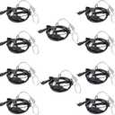 Retevis Surveillance Earpiece, Coiled Cord, for H-777 RT22 RT68 RT21 RT68H, Compatible with Pxton, Baofeng, Kenwood Walkie Talkie, Sports Games, Event Security Walkie Talkie Earpiece with Mic(10 Pack)