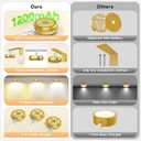 3 Pack Picture Light for Wall with 1200mAh Rechargeable Battery Operated Lights Remote Dimmable Timer Painting Light Magnetic 3 Adjustable Lighting RGB Modes Wall Decor Lights for Living(Gold)