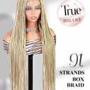 FANCEE Real Full Lace Braided Wig for Black Women Blonde 34 Inch Pre Plucked Knotless Squrare Part Box Braid Twist Locs Wig with Baby Hair