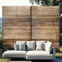 GarveeLife Metal Privacy Screen 72" h x 47" w, Outdoor Privacy Screens and Panels, Freestanding Decorative Fence for Patio Lawn Garden Deck Balcony, 3-Panel with Stand for Outdoor & Indoor Use