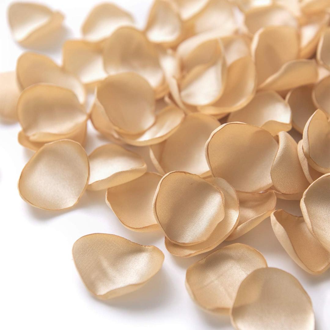 Ling's moment Rose Petals, Silk Flower Petals for Wedding/Aisle/Flower Girl Baskets/Table Centerpiece Dcor,etc.Champagne Rose Gold 200pcs