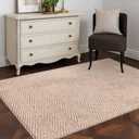 4x6 Beige Herringbone Area Rug for Living Room Bedroom, Machine Washable Non Slip Indoor Rug Modern Minimalist Woven Textured Soft Low Profile Floor Carpet for Dining Room Office Home Decor